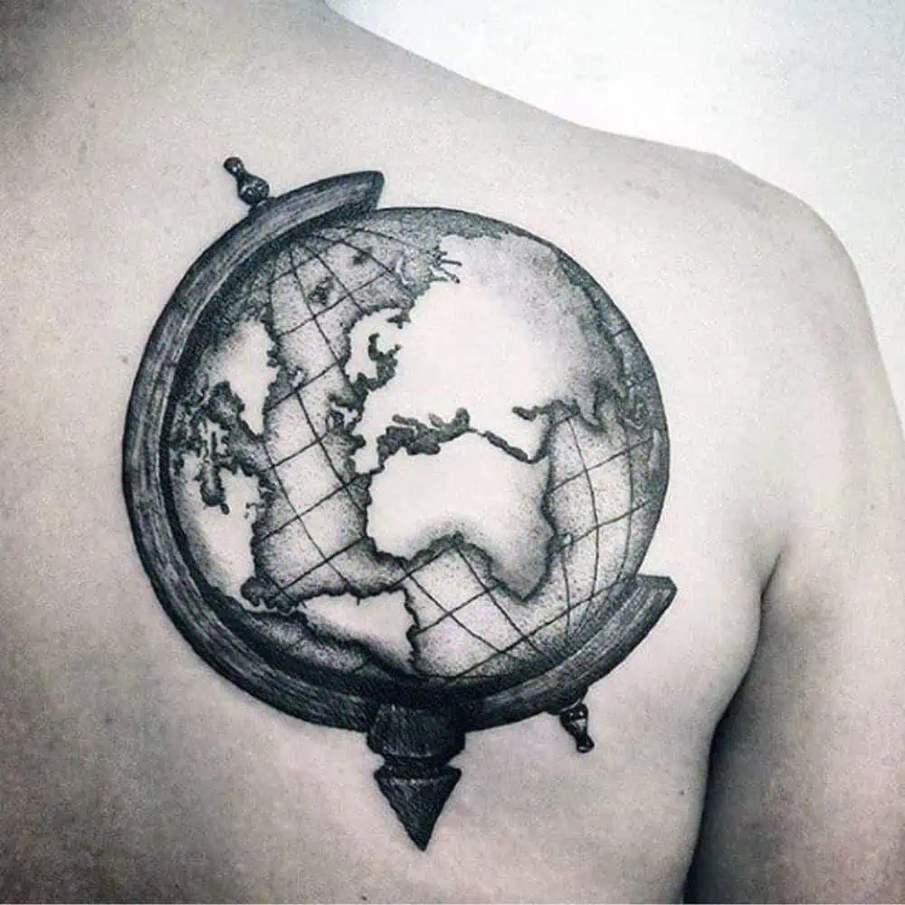 Tattoo Ideas for men —globe designs